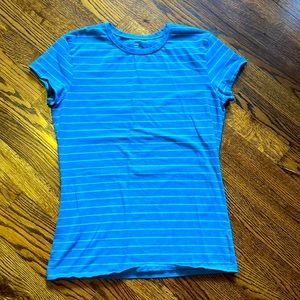 Women’s Gap Blue Teal White Stripe T-shirt SS Large